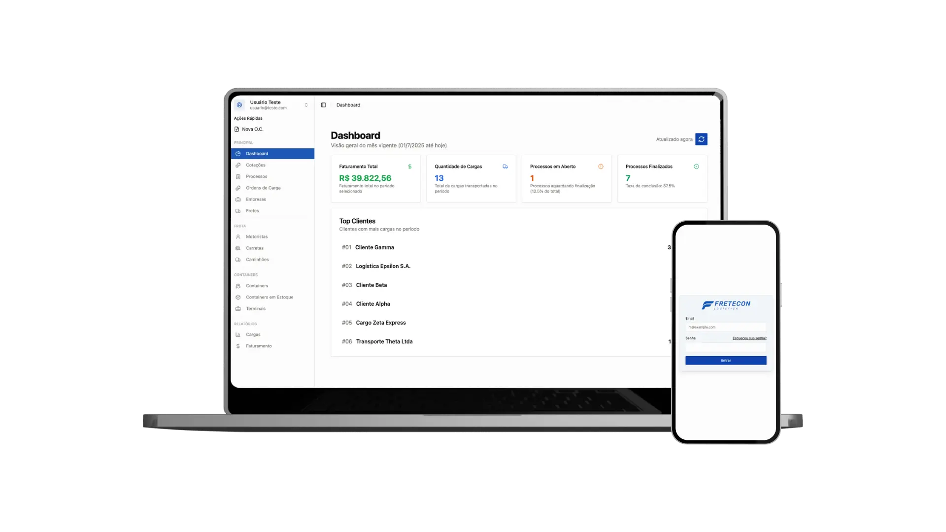 Fretecon Sistema - Interface Mobile